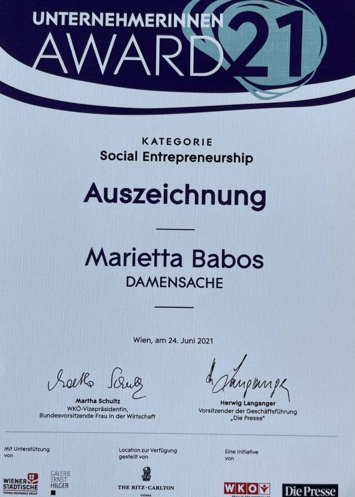 Top 3 der Social Entrepreneurinnen beim Unternehmerinnen-Award 2021! 36
